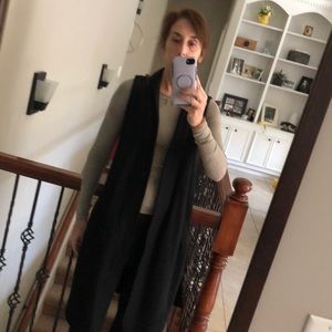 Marrakech Long vest 50% wool and 50% rayon black